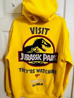 Jurassic Park Yellow Graphic Hoodie